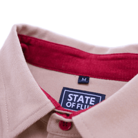 Never Settle Button - up in khaki - State Of Flux - State Of Flux