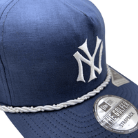 New York Yankees Pearl Rope Golfer Strapback Hat in navy and white - New Era - State Of Flux