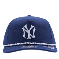 New York Yankees Pearl Rope Golfer Strapback Hat in navy and white - New Era - State Of Flux
