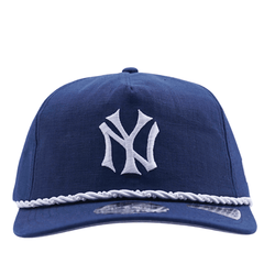 New York Yankees Pearl Rope Golfer Strapback Hat in navy and white