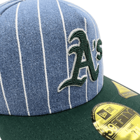 Oakland Athletics Parallel A - Frame 59Fifty Fitted Hat in blue denim and green - New Era - State Of Flux