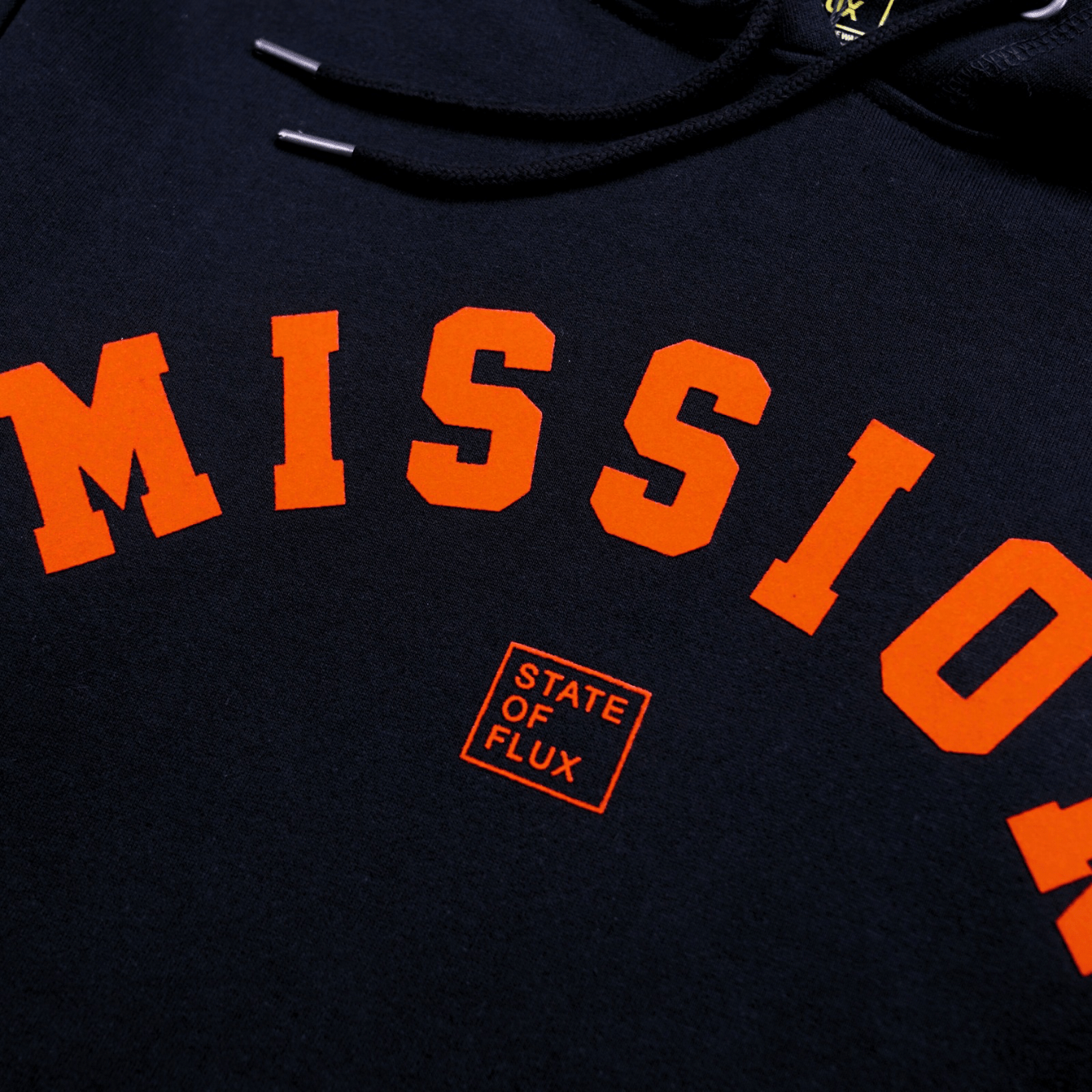 OG Mission Hoodie in black and orange - State Of Flux - State Of Flux