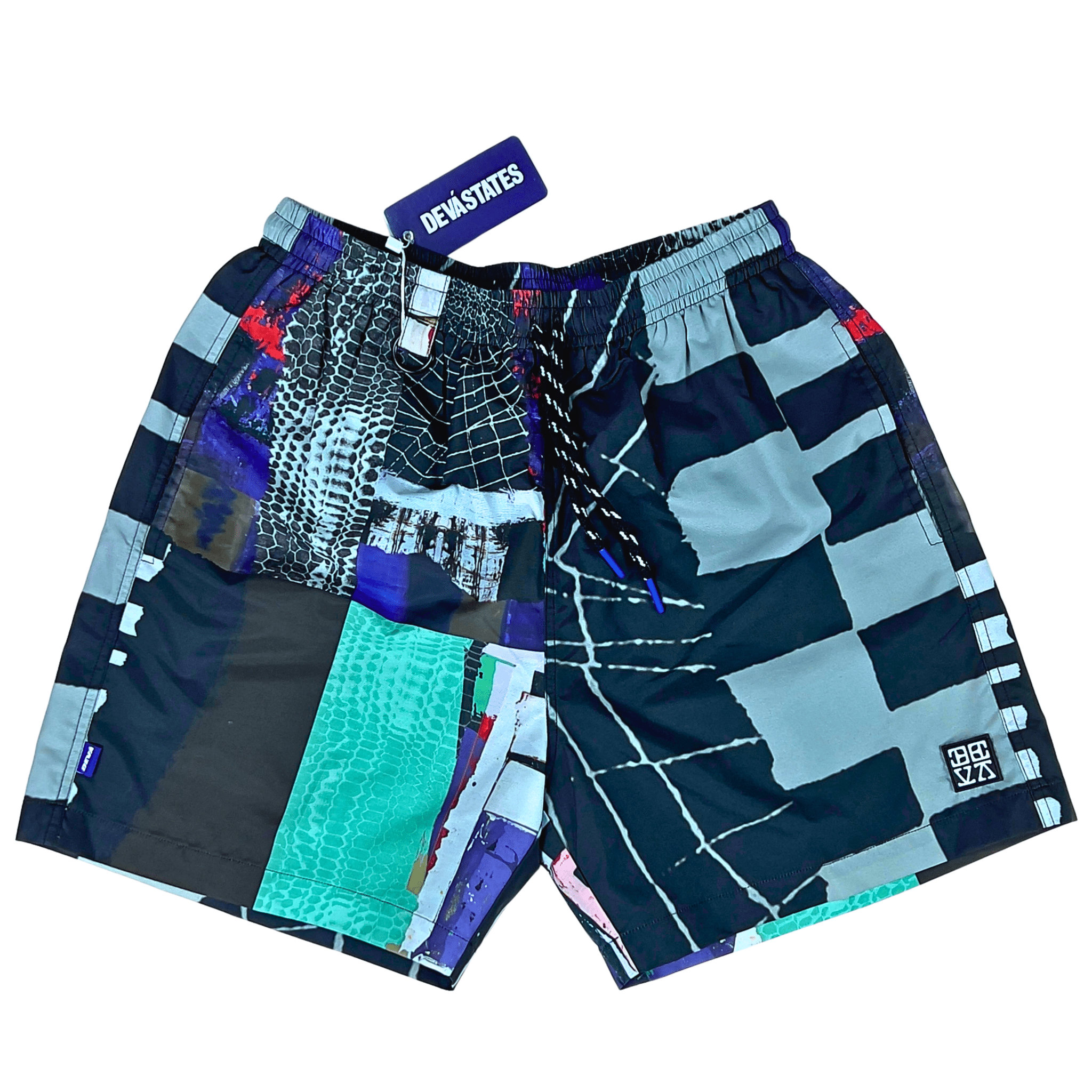 Particula Printed Nylon Shorts in multi - Devá States - State Of Flux