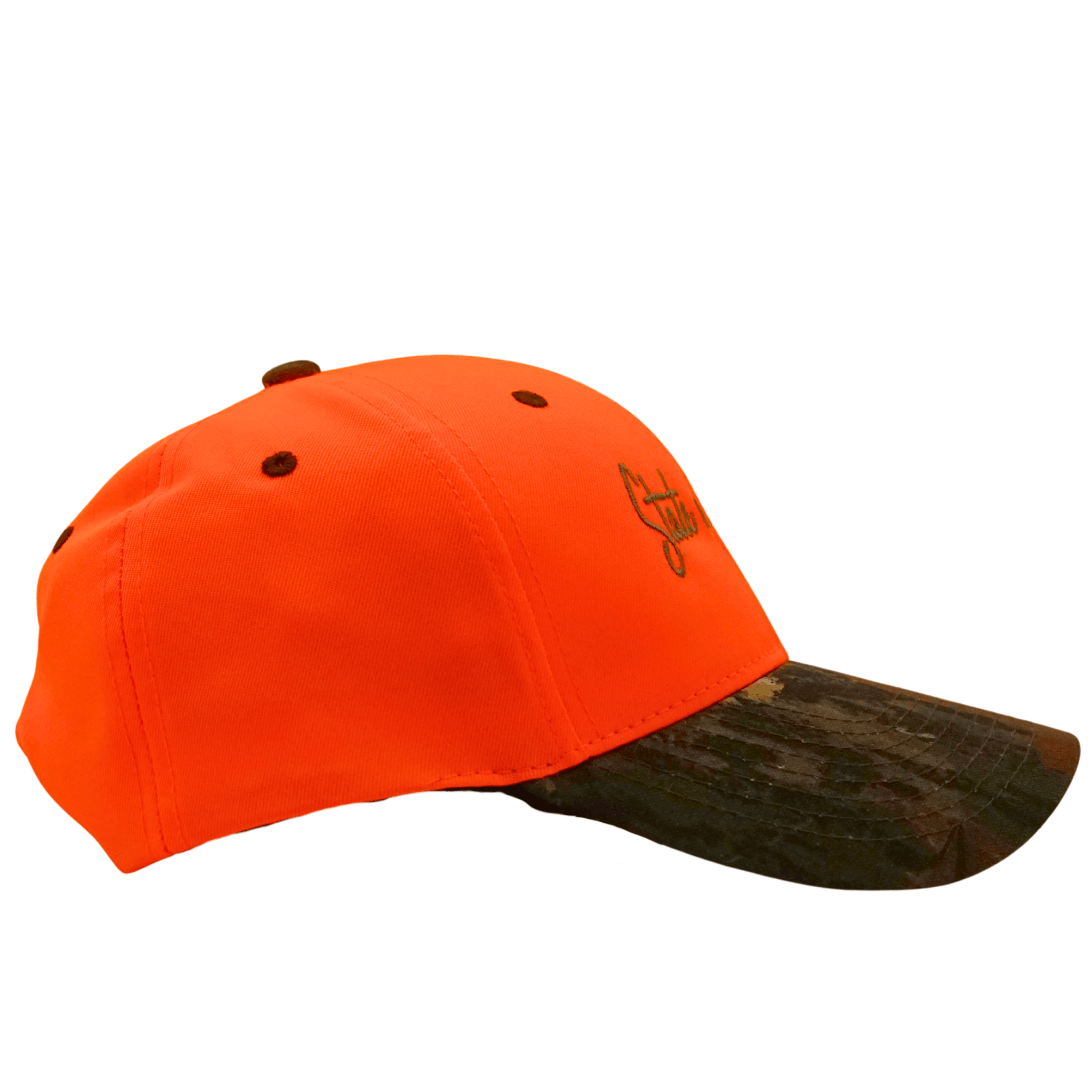 Peep Game Hat in safety orange and mossy oak - State Of Flux - State Of Flux