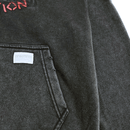 Permanent Vacation Distressed Hoodie in washed black - Devá States - State Of Flux
