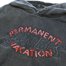 Permanent Vacation Distressed Hoodie in washed black - Devá States - State Of Flux