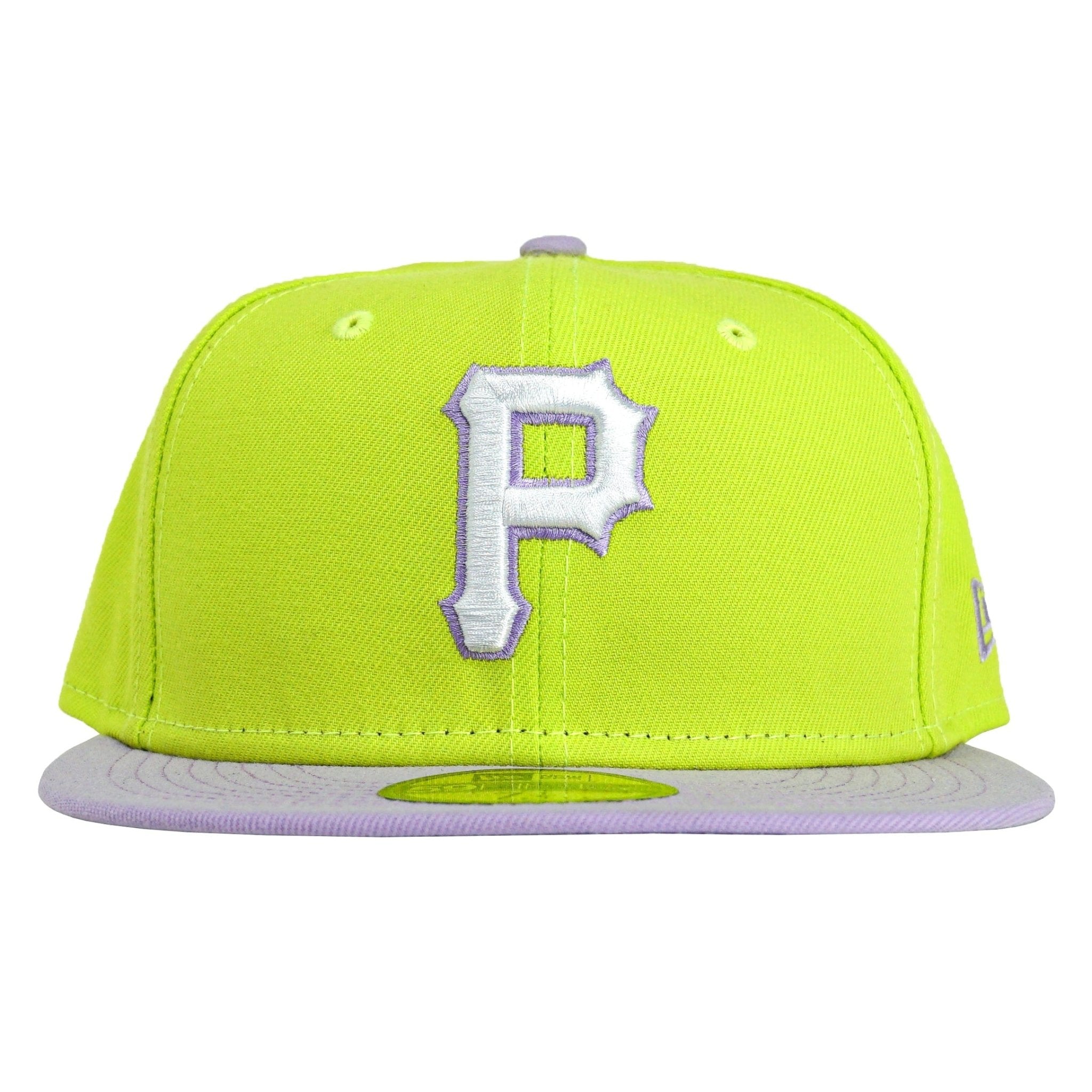 Pittsburgh Pirates 2-Tone Colorpack 59Fifty Fitted Hat in neon yellow and lavender - New Era - State Of Flux