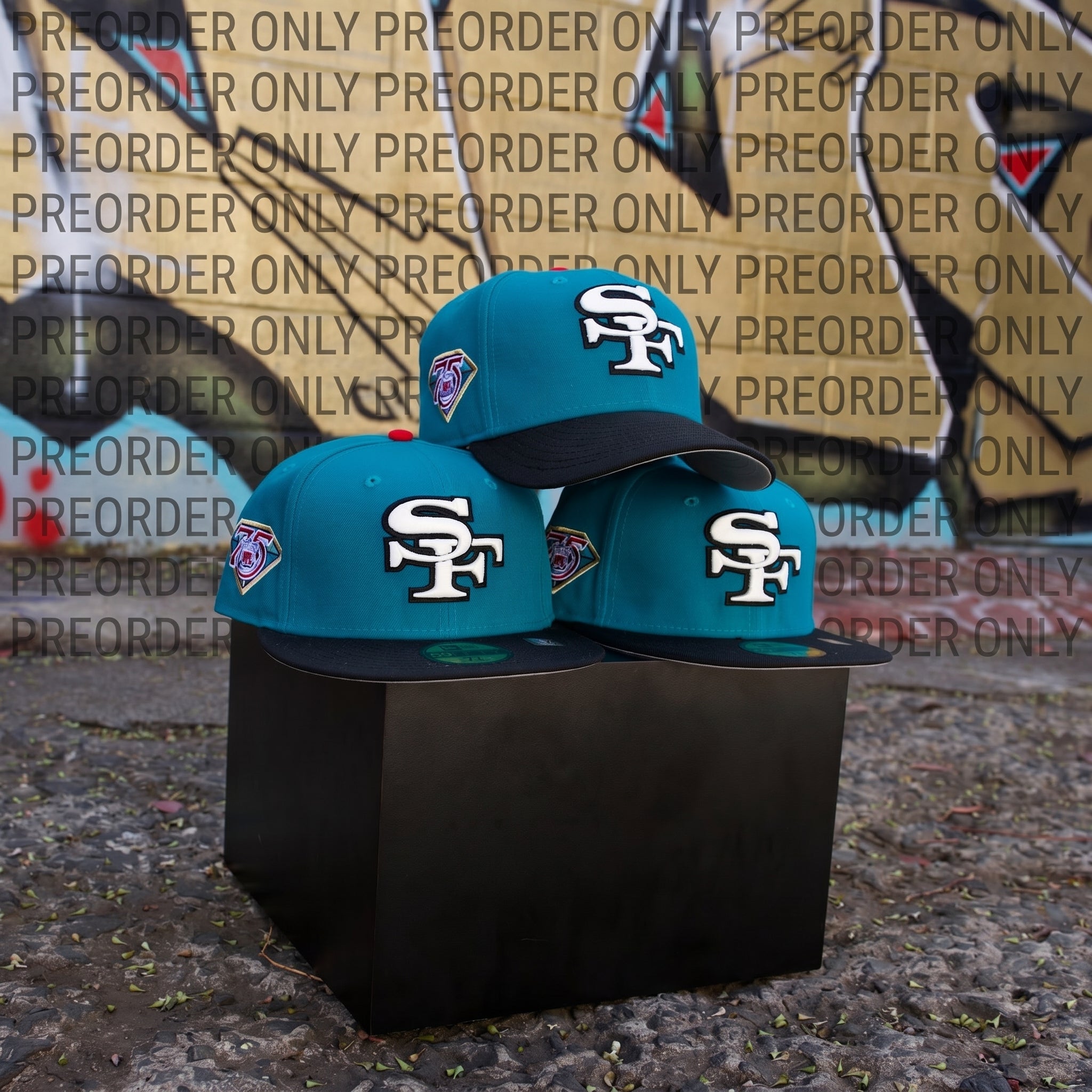 **PREORDER ONLY** San Francisco 49ers Aqua 2.0 59Fifty Fitted Hat in aqua and black - New Era - State Of Flux