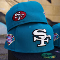 **PREORDER ONLY** San Francisco 49ers Aqua 2.0 59Fifty Fitted Hat in aqua and black - New Era - State Of Flux