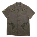 Prowler Linen Short - sleeve Button - up in charcoal - State Of Flux - State Of Flux