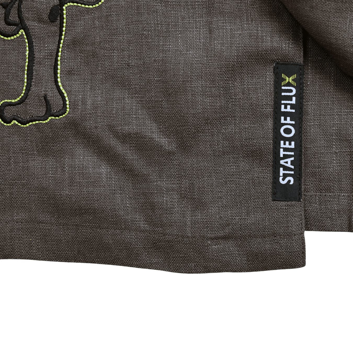 Prowler Linen Short - sleeve Button - up in charcoal - State Of Flux - State Of Flux