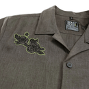 Prowler Linen Short - sleeve Button - up in charcoal - State Of Flux - State Of Flux