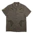 Prowler Linen Short - sleeve Button - up in charcoal - State Of Flux - State Of Flux