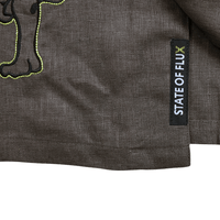 Prowler Linen Short - sleeve Button - up in charcoal - State Of Flux - State Of Flux
