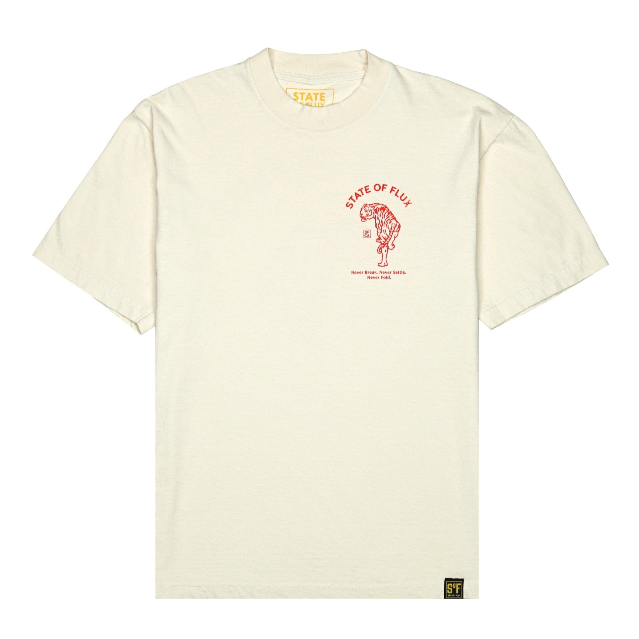 Prowler Tee in cream and red - State Of Flux - State Of Flux