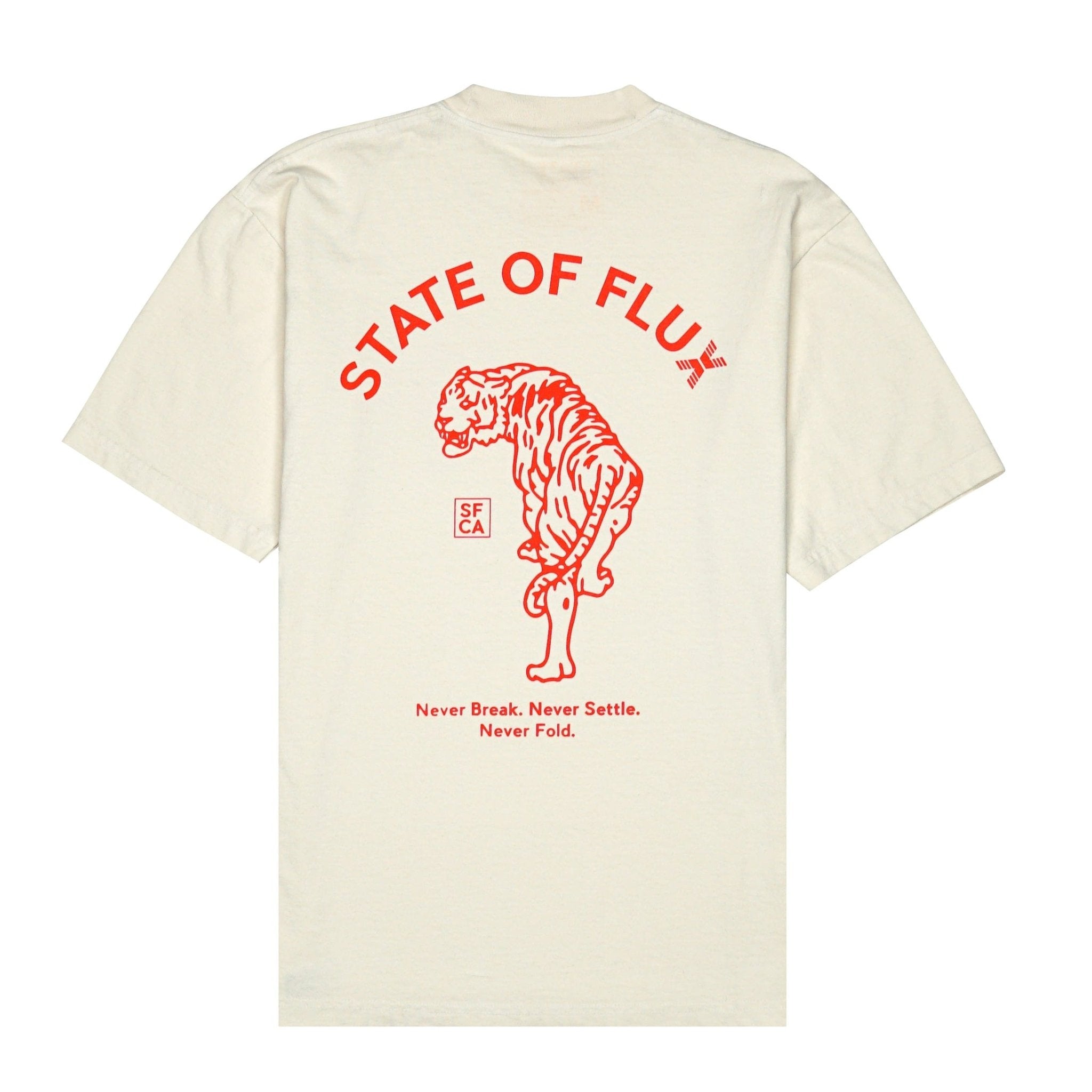 Prowler Tee in cream and red - State Of Flux - State Of Flux