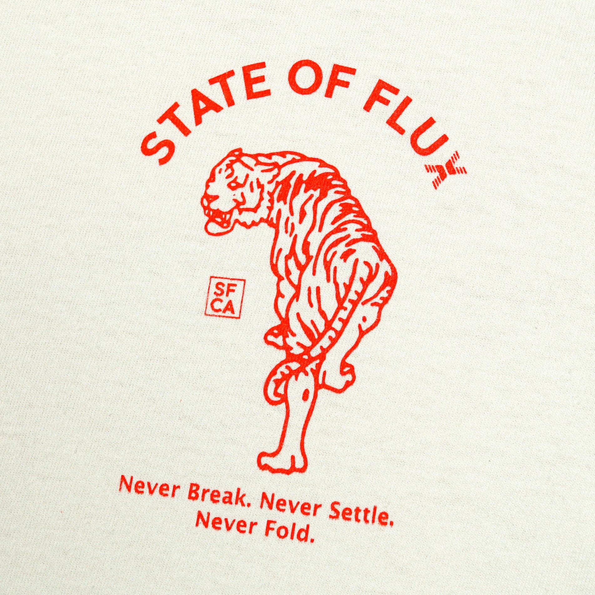 Prowler Tee in cream and red - State Of Flux - State Of Flux