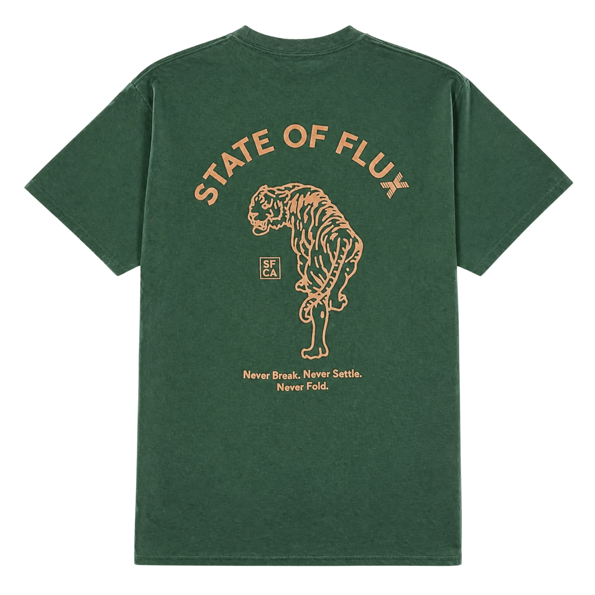 Prowler Tee in forest green and copper - State Of Flux - State Of Flux
