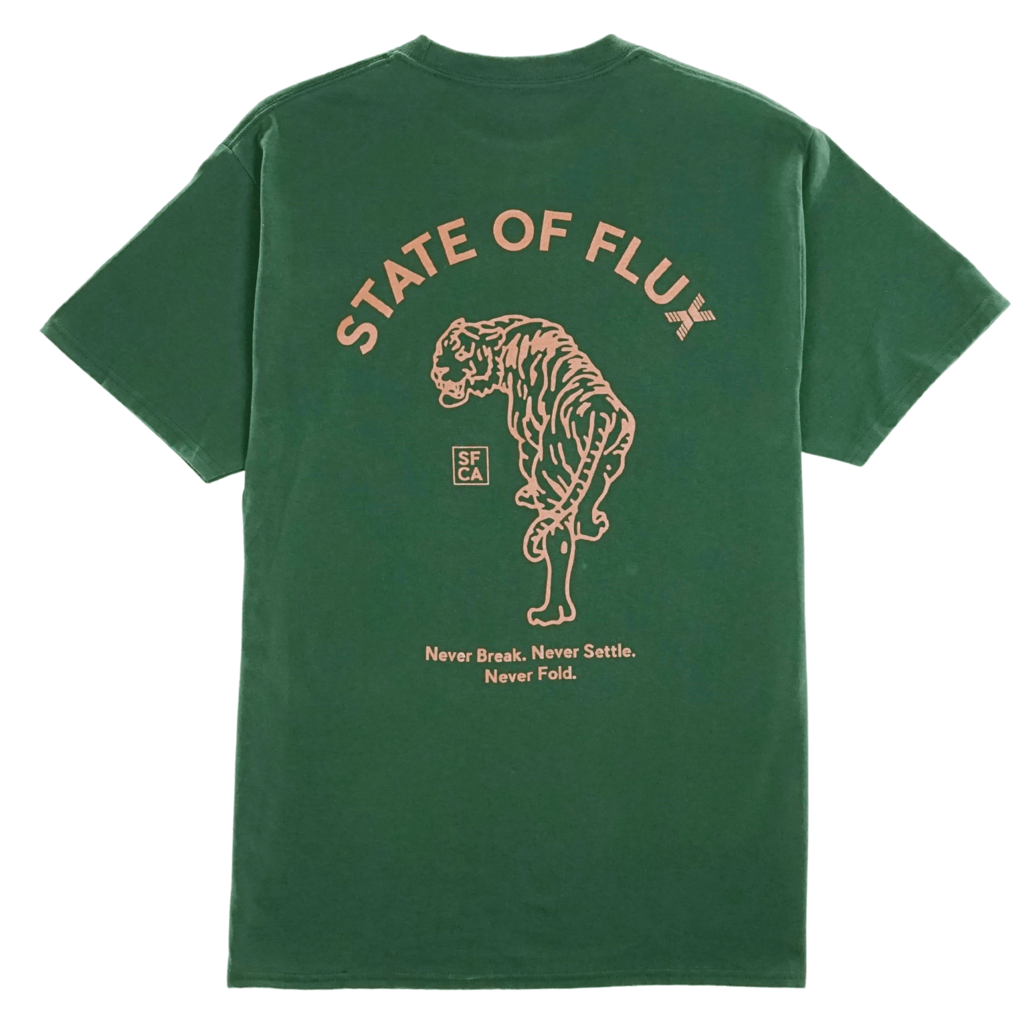 Prowler Tee in forest green and copper - State Of Flux - State Of Flux
