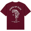 Prowler Tee in maroon and cream - State Of Flux - State Of Flux