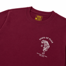 Prowler Tee in maroon and cream - State Of Flux - State Of Flux
