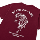 Prowler Tee in maroon and cream - State Of Flux - State Of Flux