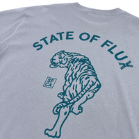 Prowler Tee in platinum and dark aqua - State Of Flux - State Of Flux