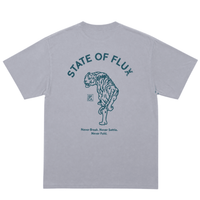 Prowler Tee in platinum and dark aqua - State Of Flux - State Of Flux