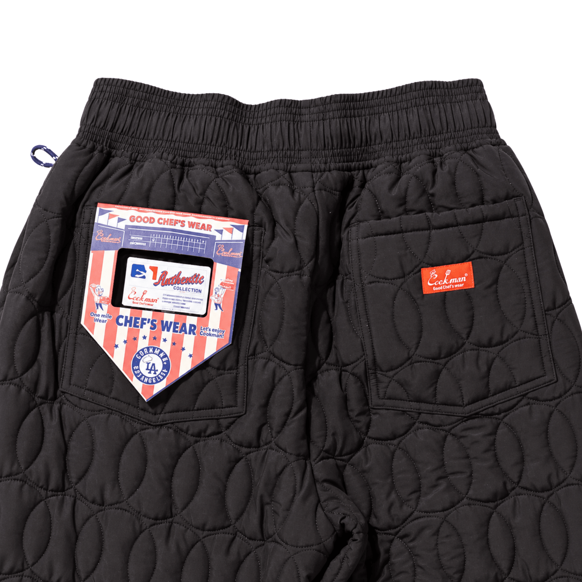Quilted Baseball Chef Pants in black - Cookman - State Of Flux