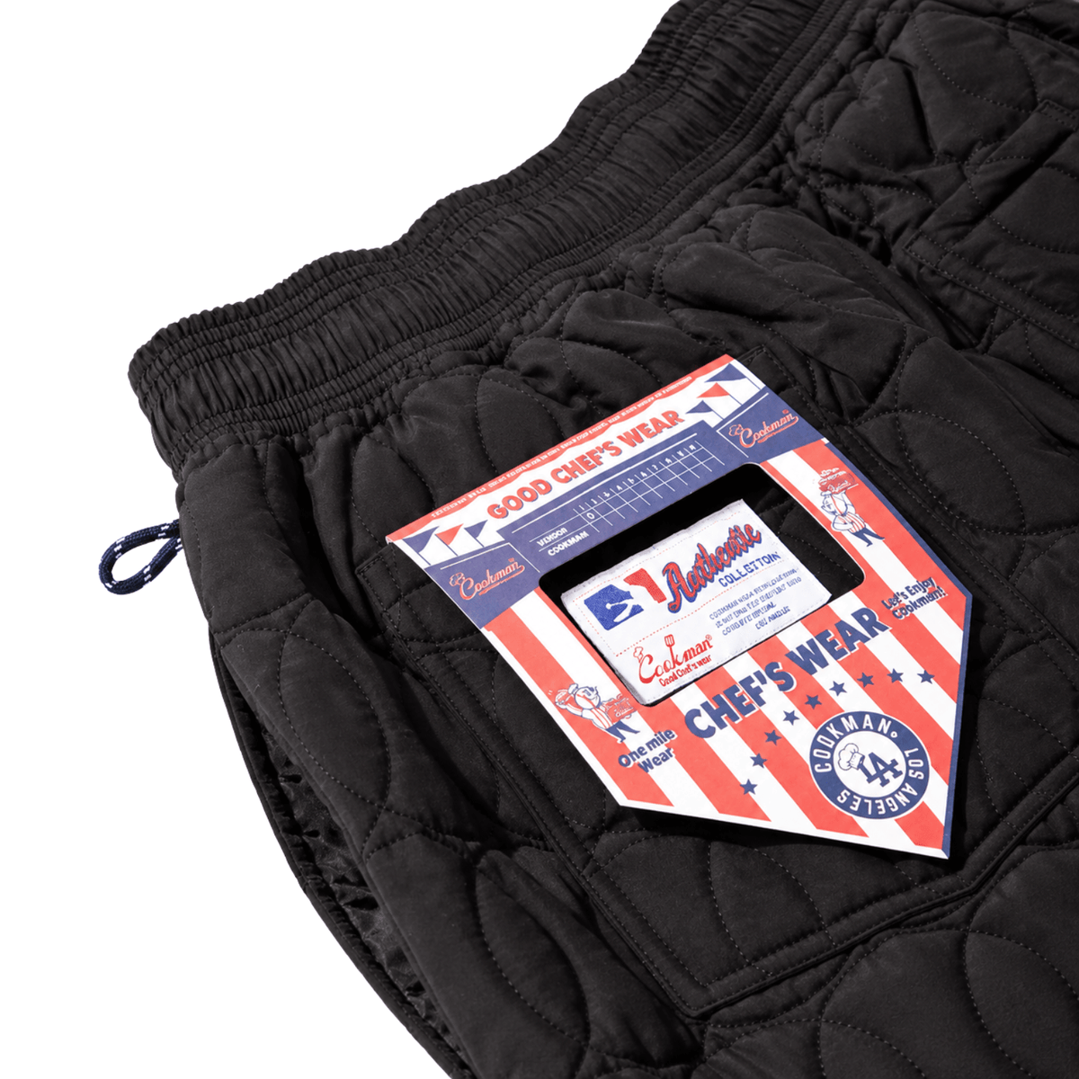 Quilted Baseball Chef Pants in black - Cookman - State Of Flux
