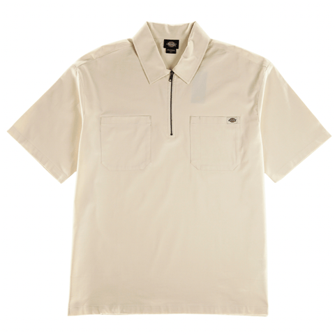 Ranch Quarter Zip Short-sleeve Shirt in whitecap grey