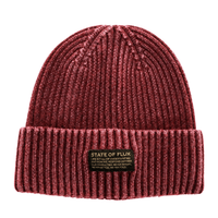 Ribbed Knit Mantra Beanie in washed burgundy - State Of Flux - State Of Flux