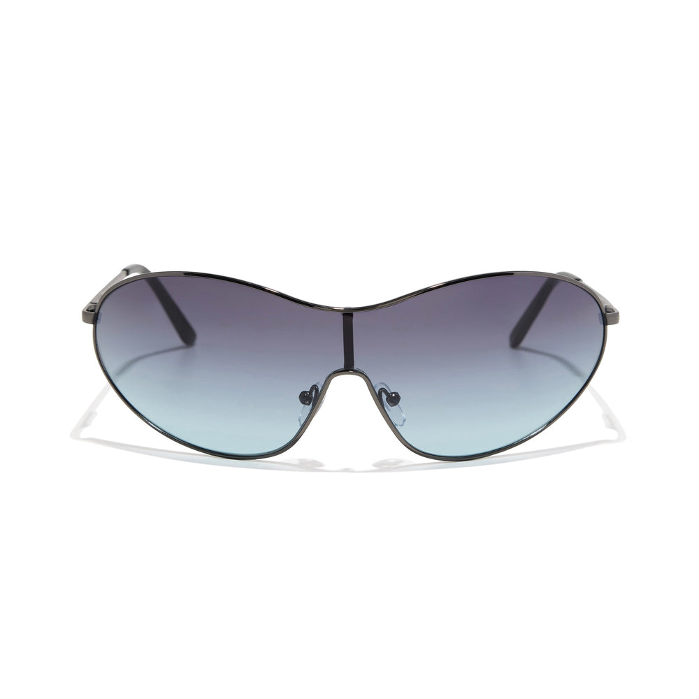 Ruse Sunglasses in polished pewter and turquoise