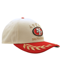 San Francisco 49ers 2025 NFL Draft 9Forty A - Frame Snapback Hat in cream and scarlet - New Era - State Of Flux