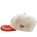 San Francisco 49ers 2025 NFL Draft 9Forty A - Frame Snapback Hat in cream and scarlet - New Era - State Of Flux