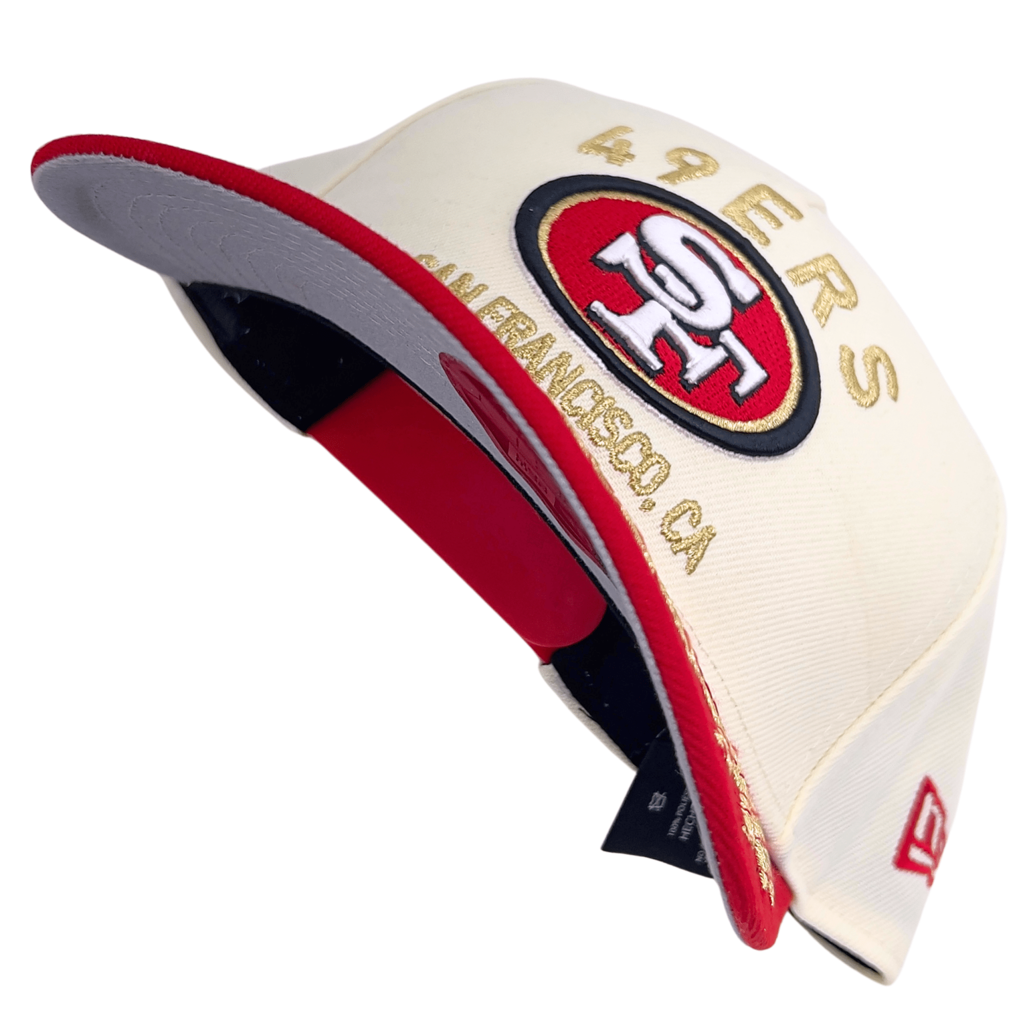 San Francisco 49ers 2025 NFL Draft 9Forty A-Frame Snapback Hat in cream and scarlet