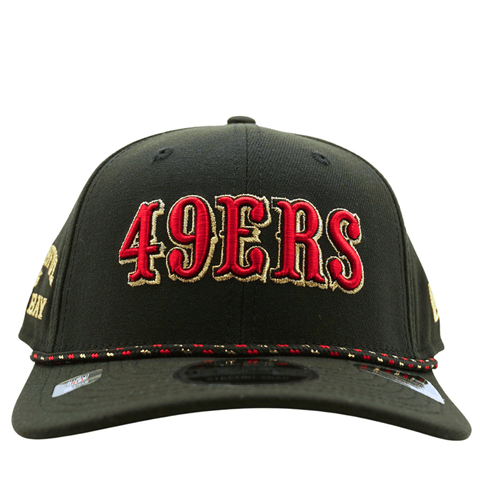 San Francisco 49ers 2025 Rivalries Collection 9Seventy Snapback Hat in black and scarlet