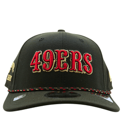 San Francisco 49ers 2025 Rivalries Collection 9Seventy Snapback Hat in black and scarlet