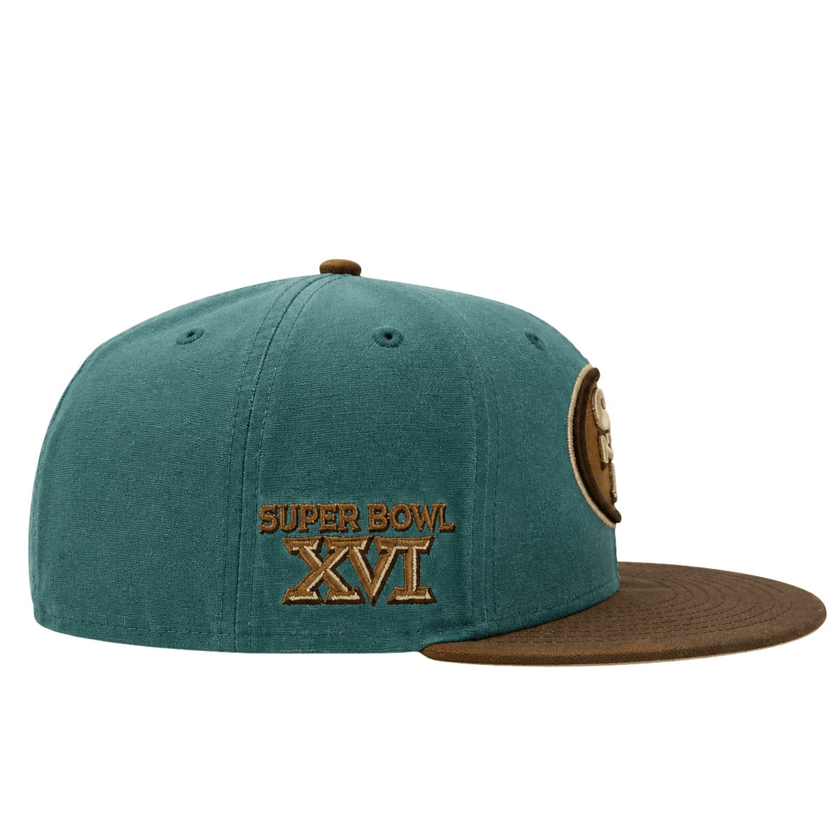 San Francisco 49ers 59Fifty Super Bowl XVI Fitted Hat in teal and brown - New Era - State Of Flux