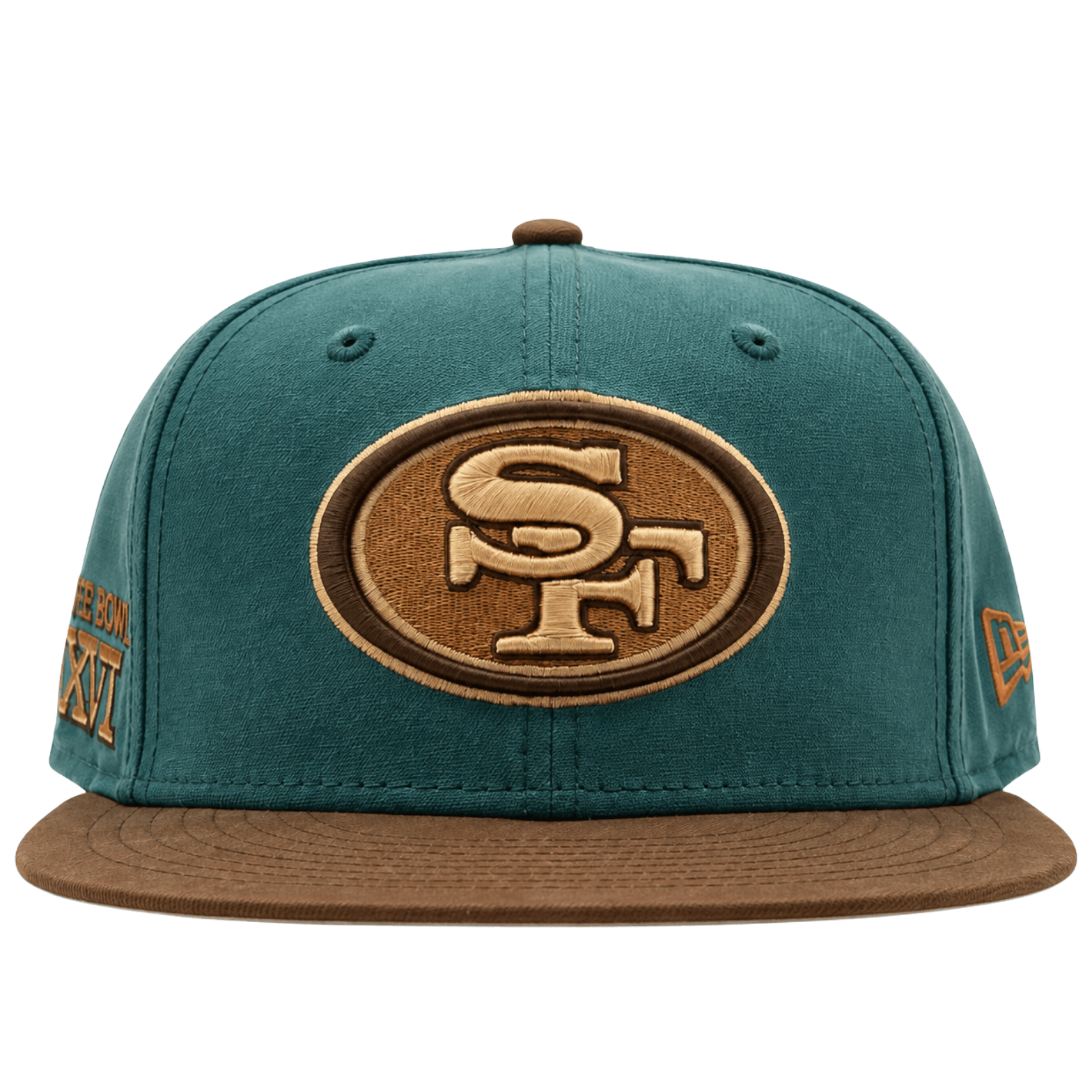 San Francisco 49ers 59Fifty Super Bowl XVI Fitted Hat in teal and brown