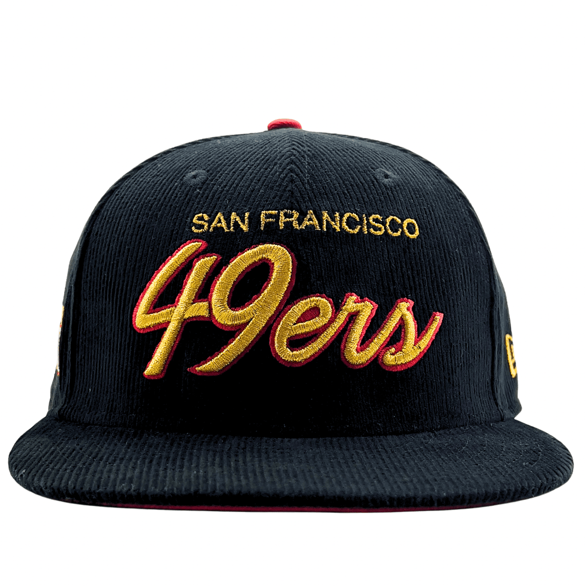 San Francisco 49ers Flash 80 59Fifty Fitted Hat in black corduroy