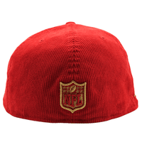 San Francisco 49ers Flash 80 59Fifty Fitted Hat in red corduroy and gold - New Era - State Of Flux