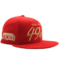 San Francisco 49ers Flash 80 59Fifty Fitted Hat in red corduroy and gold - New Era - State Of Flux