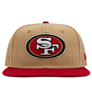 San Francisco 49ers Pre-curved Twine 59Fifty Fitted Hat in natural and scarlet - New Era - State Of Flux