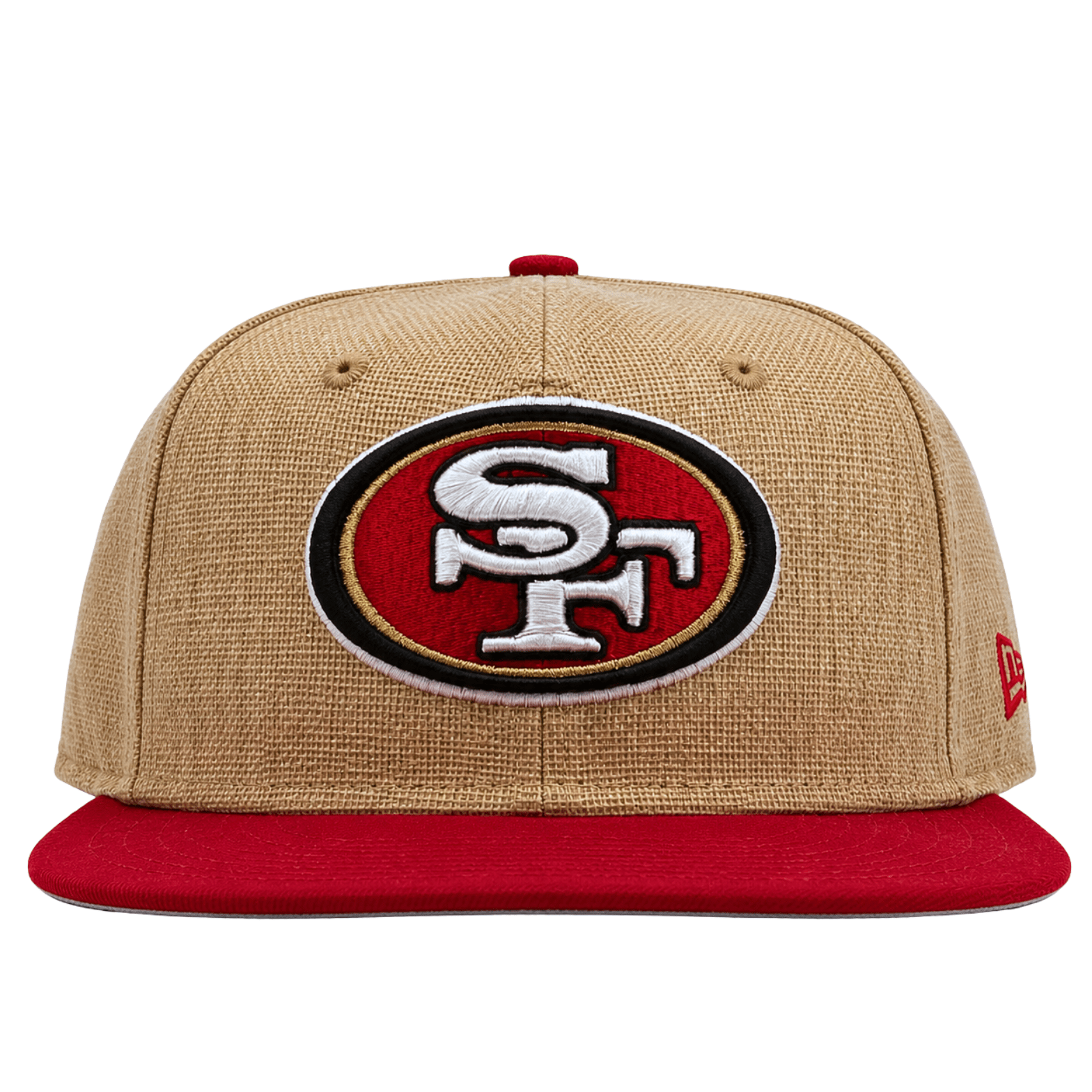 San Francisco 49ers Pre-curved Twine 59Fifty Fitted Hat in natural and scarlet - New Era - State Of Flux