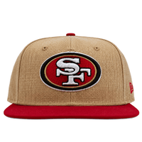 San Francisco 49ers Pre-curved Twine 59Fifty Fitted Hat in natural and scarlet - New Era - State Of Flux
