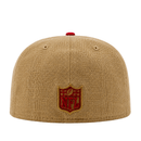 San Francisco 49ers Pre-curved Twine 59Fifty Fitted Hat in natural and scarlet - New Era - State Of Flux