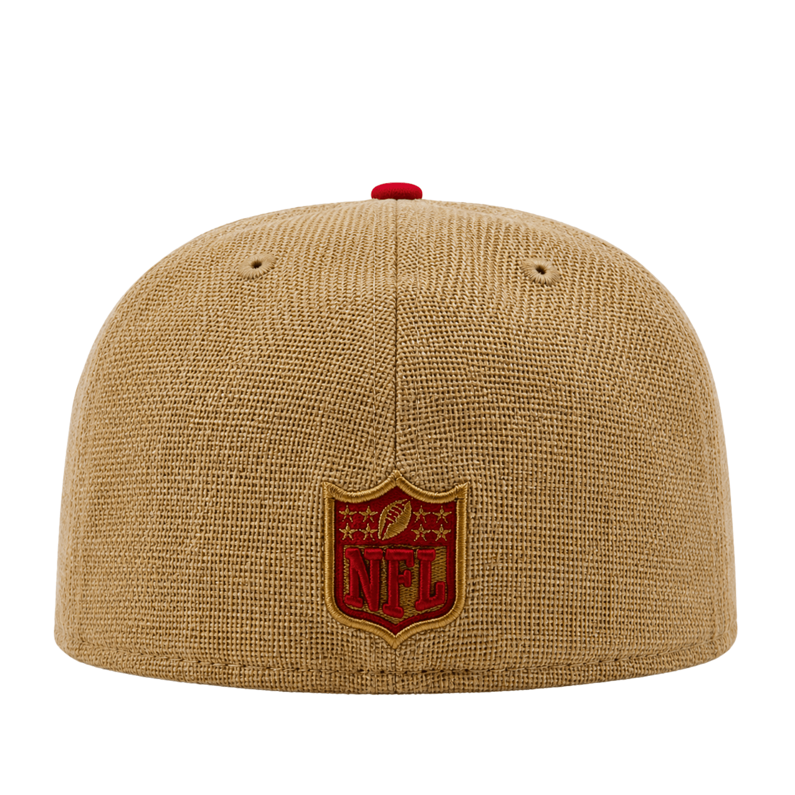 San Francisco 49ers Pre-curved Twine 59Fifty Fitted Hat in natural and scarlet - New Era - State Of Flux