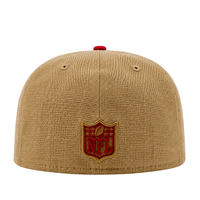 San Francisco 49ers Pre-curved Twine 59Fifty Fitted Hat in natural and scarlet - New Era - State Of Flux