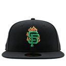 San Francisco Giants Burnin' Green 59Fifty Fitted Hat in black and metallic green - New Era - State Of Flux